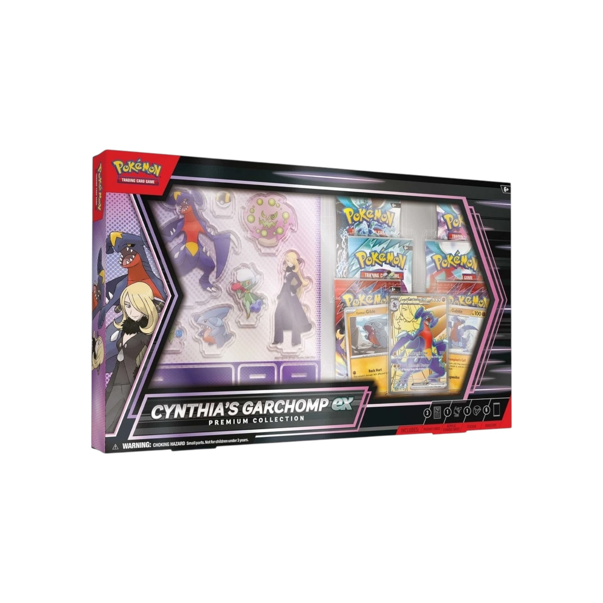 Carte Pokémon Garchomp de la collection premium Cynthia de TamoriCards, scellée dans son emballage d'origine.