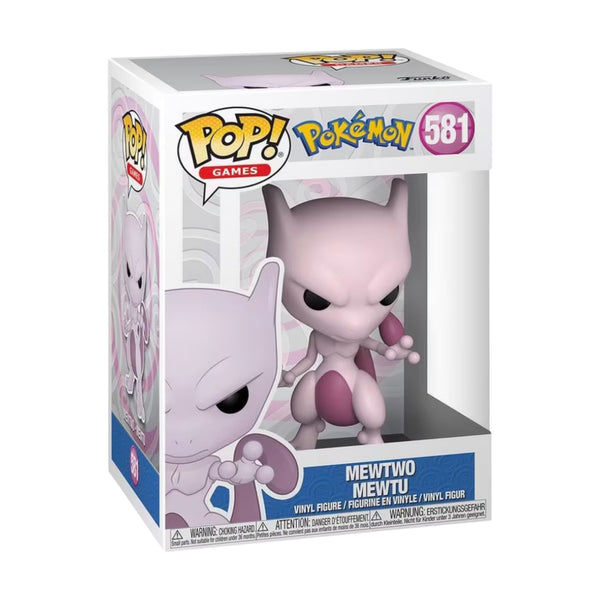 Figure Funko Pop de Mewtwo de la marque TamoriCards, personnage Pokémon violet avec détails colorés, figurine de collection.
