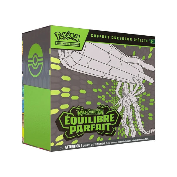 Coffret dresseur d'élite Pokémon ETB Équilibre Parfait de TamoriCards, contenant des cartes Pokémon en français.
